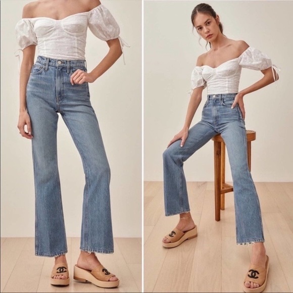 Reformation Denim - NWT Reformation 28 Georgia Retro High Rise Flare Jeans in Vinh wash